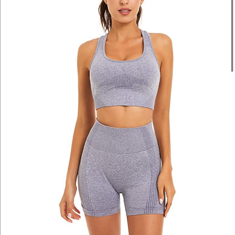 Heather Grey Seamless Workout Set